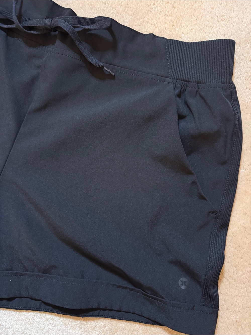 Ladies RBX Black Athletic Drawstring Shorts Size L